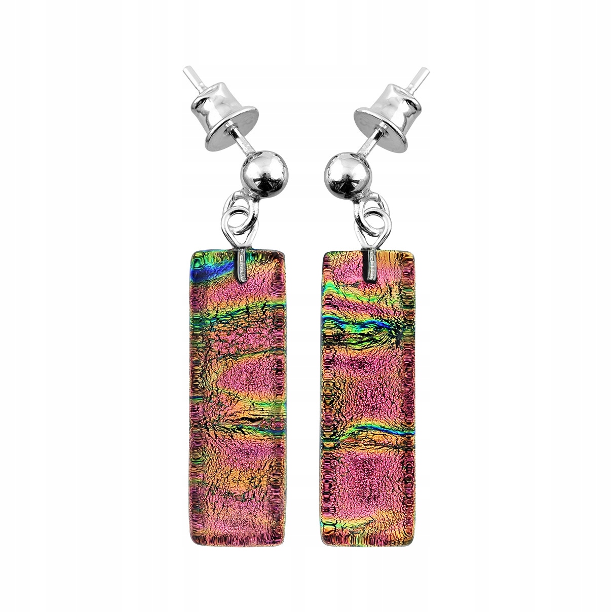 Dámské růžové Náušnice Harf, muránské sklo