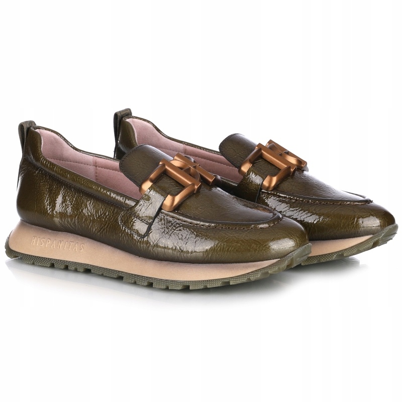 Dámské mokasíny Hispanitas HI254386 ROCK-I25 Army zelené Kůže Vel. 36