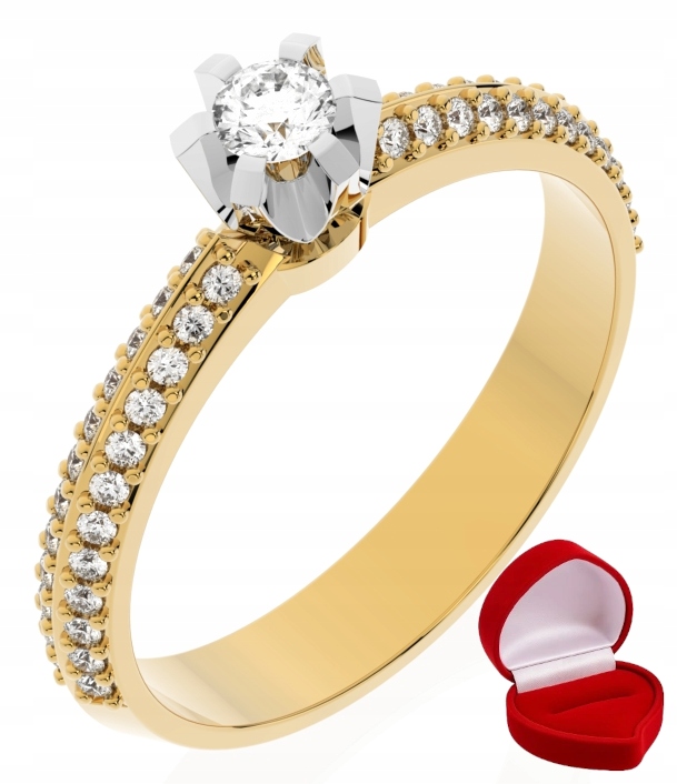 Zlatý Prstýnek 585 14k Safír 0,09 ct Krabička R12