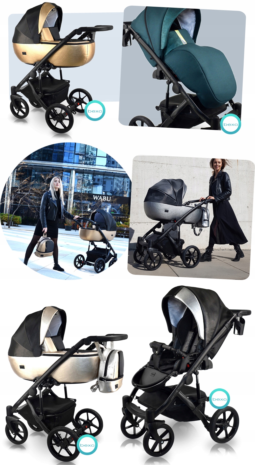 WÓZEK 4W1 BEXA AIR PRO AI16 I CYBEX ATON 5 + BAZA Liczba kół 4