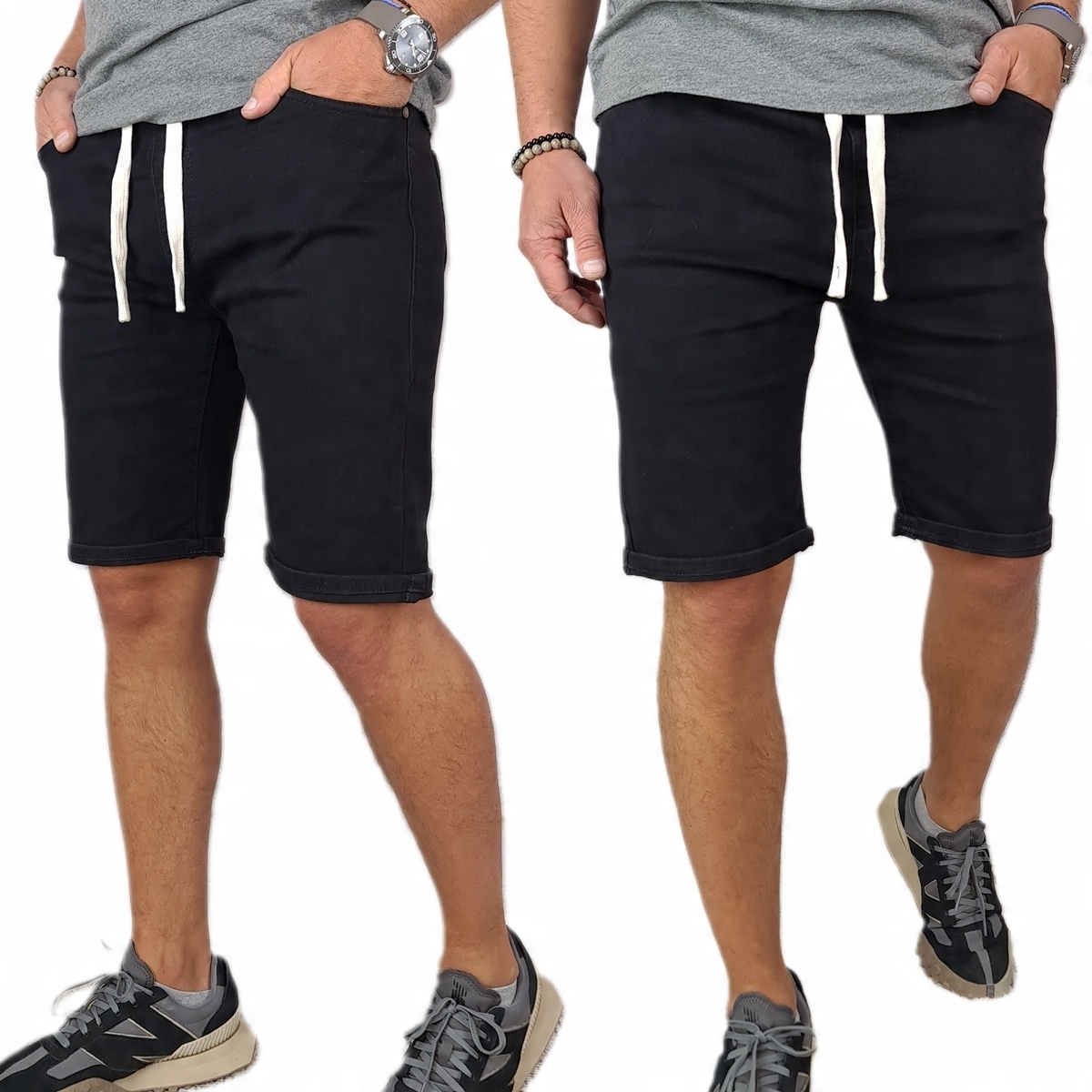 

Spodenki Jeansowe męskie Czarne Gumka 3XL
