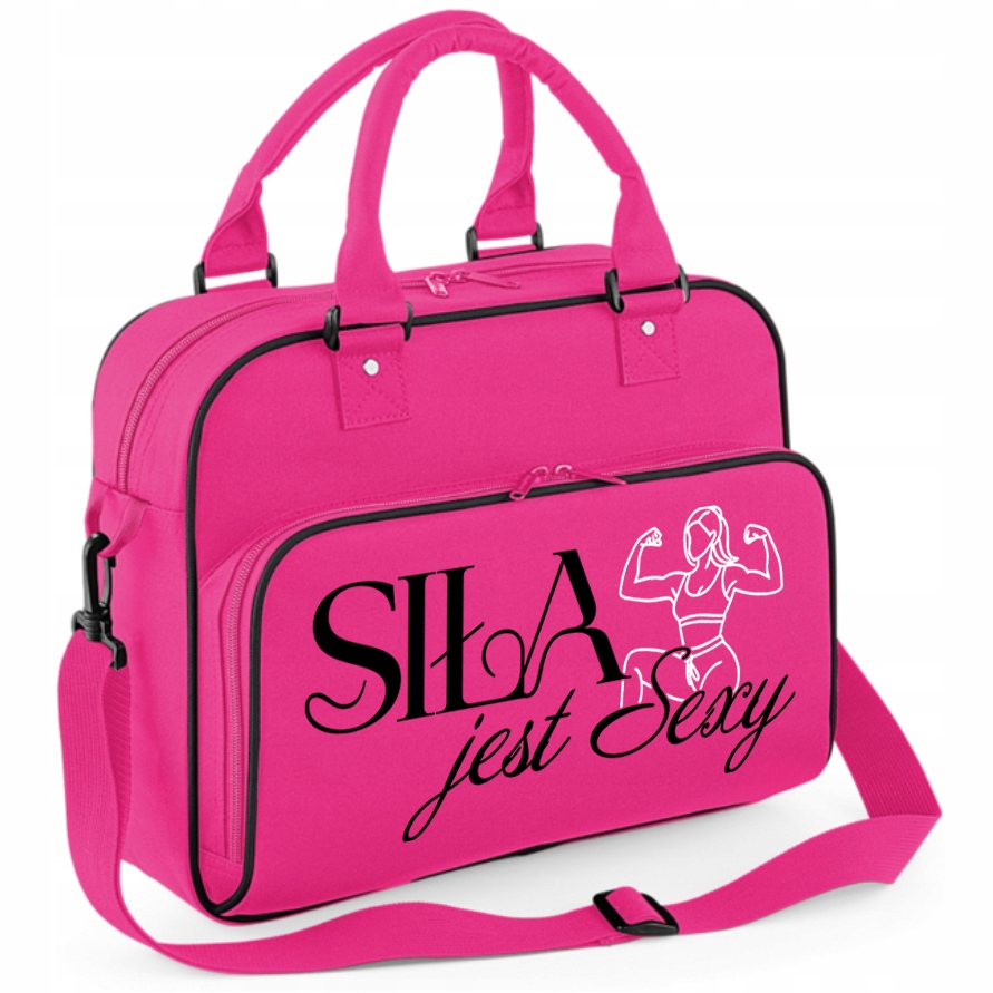 Torba Sportowa Różowa Damska Pojemna Na Siłownie Trening Siła Jest S*xy Wz