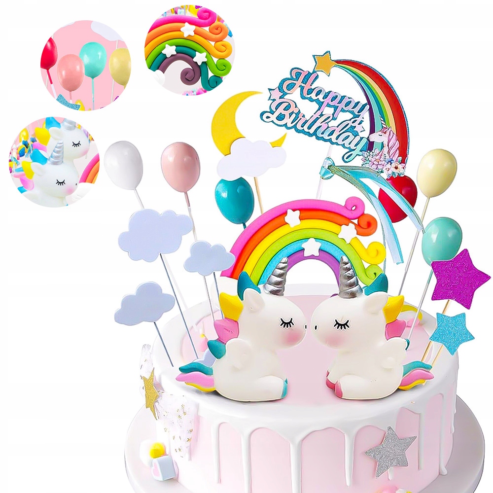 Dekorace Toper Zápich Dort Jednorožec Dekorace Cloud Cake Zápich Set