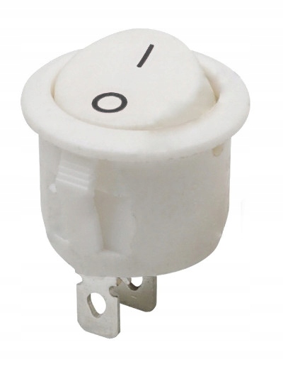 Przełącznik włącznik pojedynczy okrągły biały