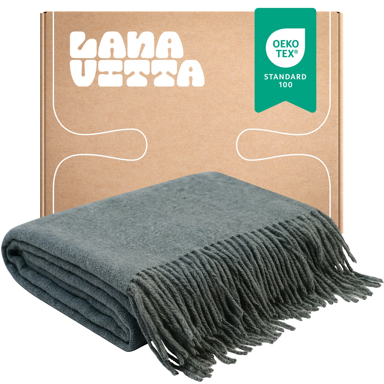 Vlněná deka Melanž 100% Novozélandská vlna Pled Zelená 140x200