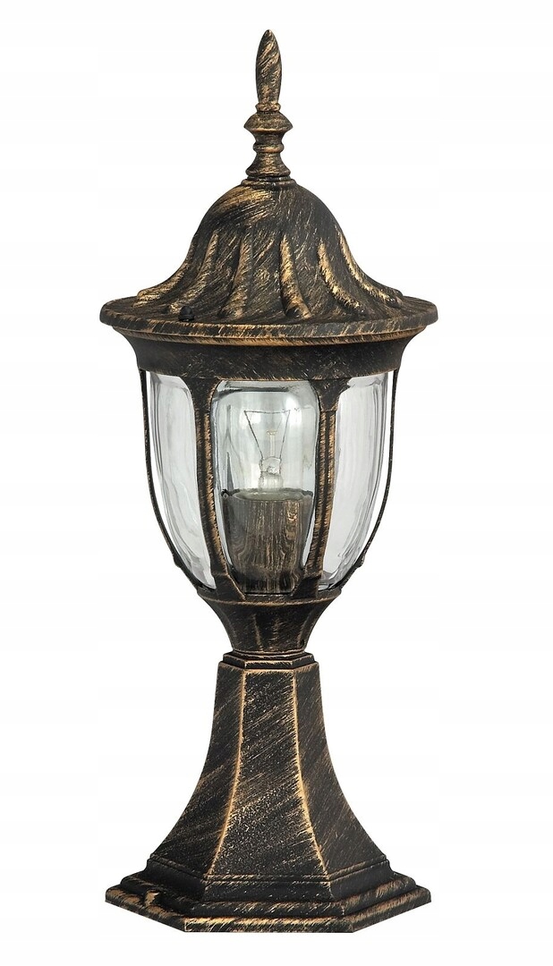 Stojací zahradní lampa klasická skleněné stínidlo zlatá antická 45 cm Rabalux