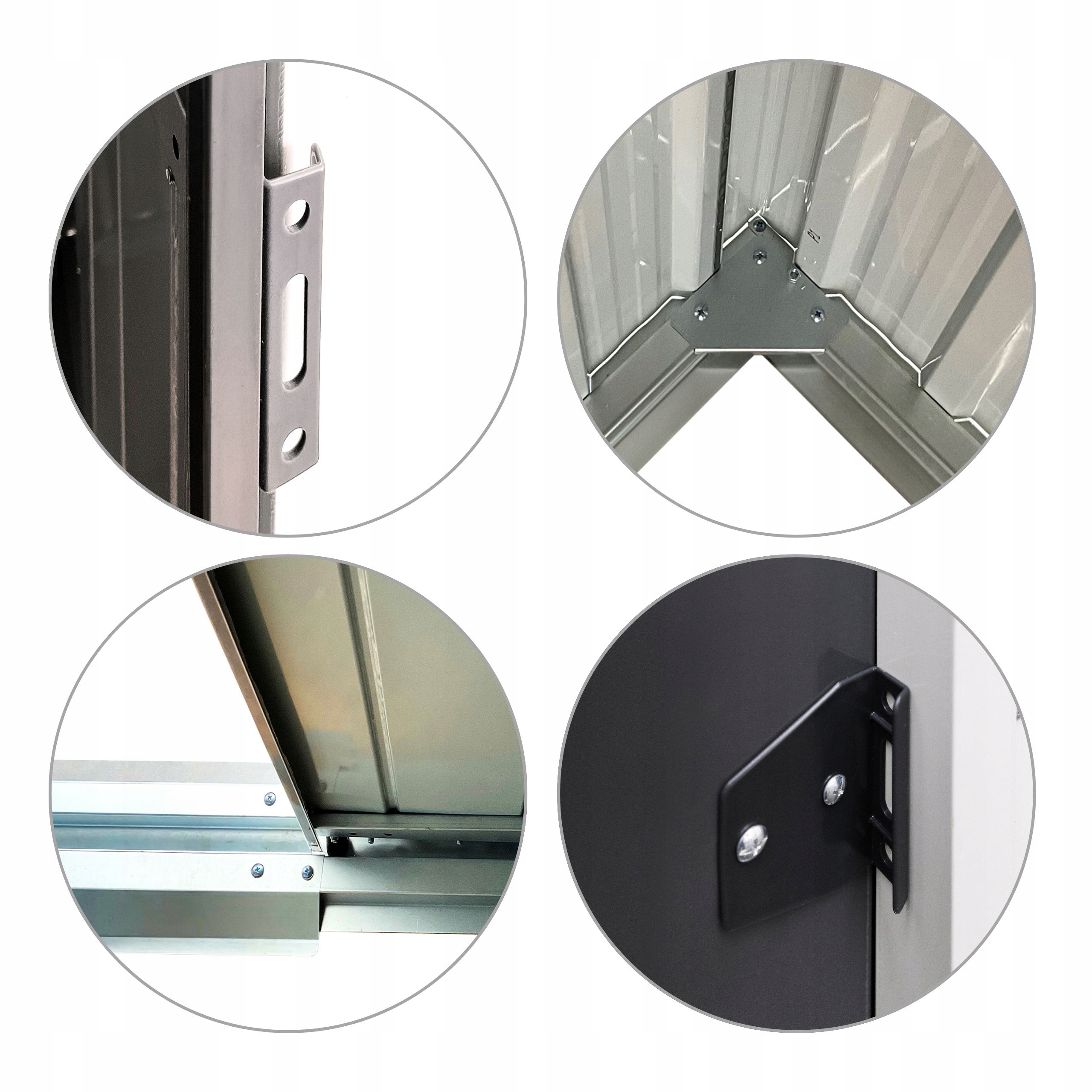 DOMEK NARZĘDZIOWY METALOWY BLASZAK SZOPA NA NARZĘDZIA 257x257x192 DM1004 Wysokość 192 cm