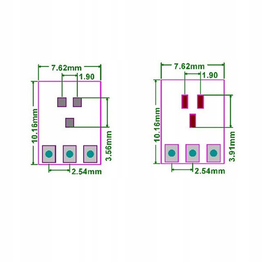 Płytka drukowana do obudów SOT23 dwustronna Producent PCB