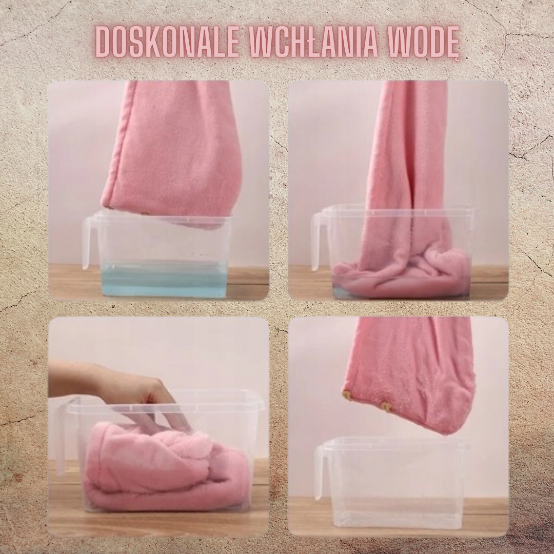 Ręcznik do włosów z mikrofibry Turban do suszenia jasny brąz Marka bez marki