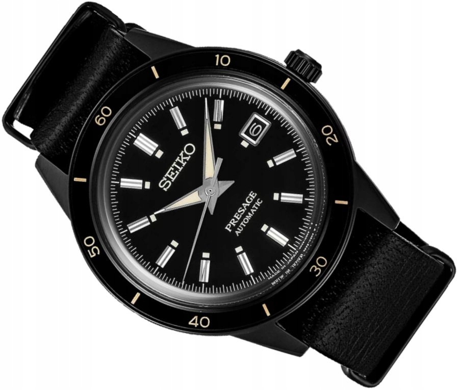 Pánské Hodinky Seiko SRPH95J1 Presage Automat STYLE60S Stealth Černé Box