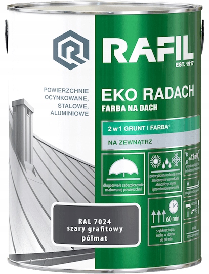 Rafil EKO Radach Szary grafitowy RAL7024 5L