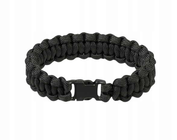 Mil-Tec Bransoleta Survivalowa z Paracordu 15mm Czarna L