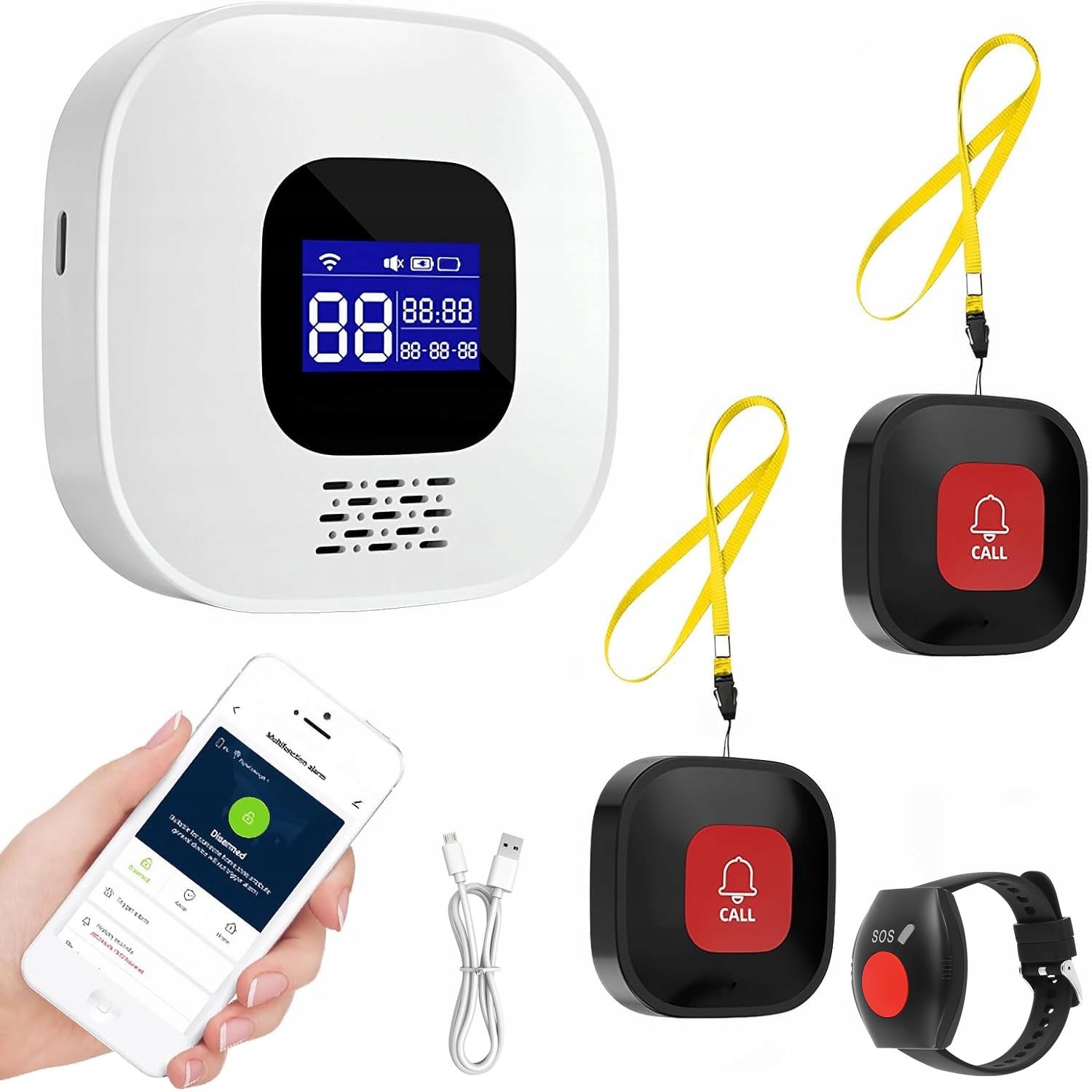 Bezdrátový Pager Opatrovníka Alarm Volání Pro Seniory 2 Tlačítky