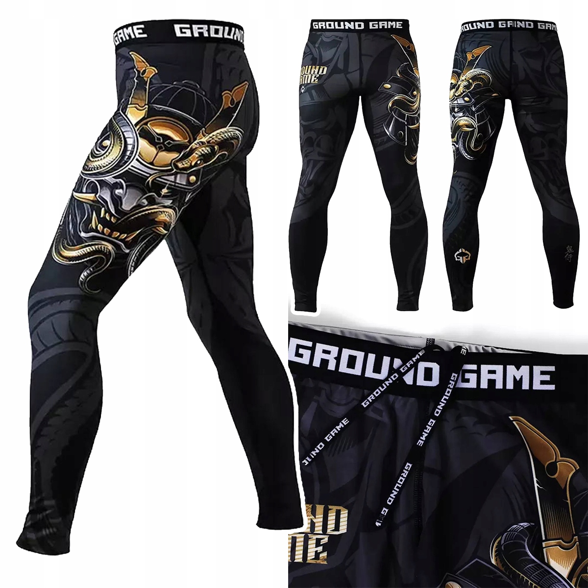 Legginsy treningowe kompresyjne męskie Ground Game Oni Samurai r. M