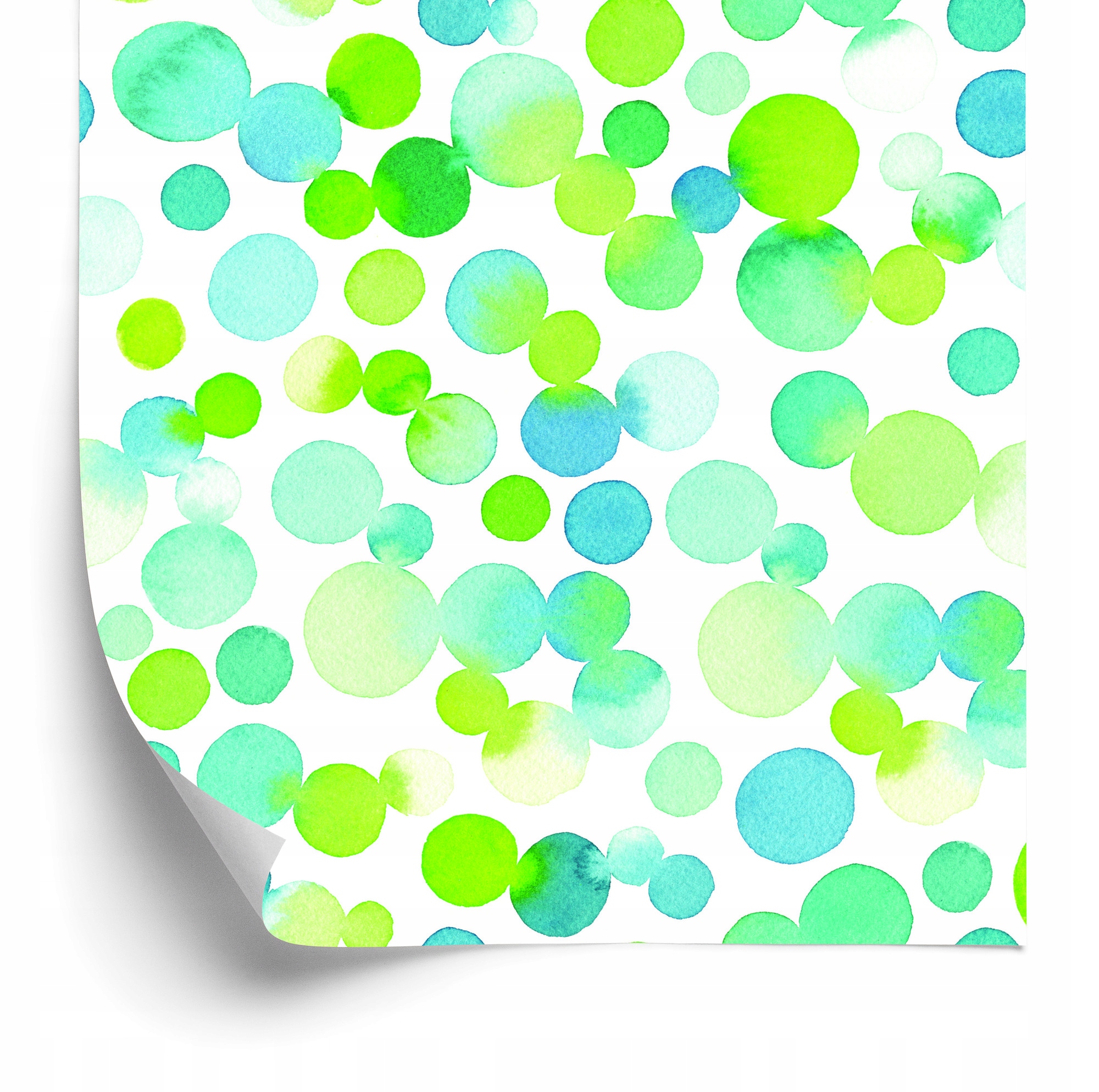 Tapeta Akvarelové zelené kolesá 50x1000 cm