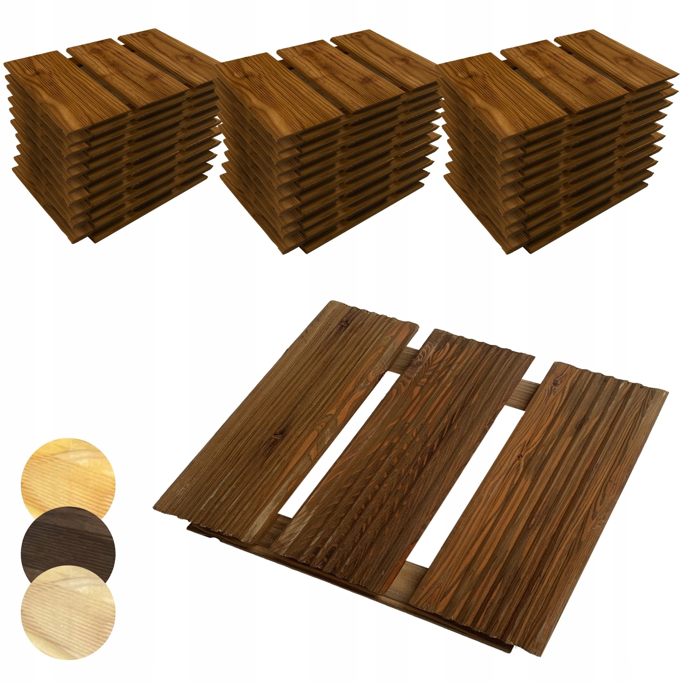 Plošina Dřevěný zahradní balkonový panel 30x30 cm Bronz 56 ks