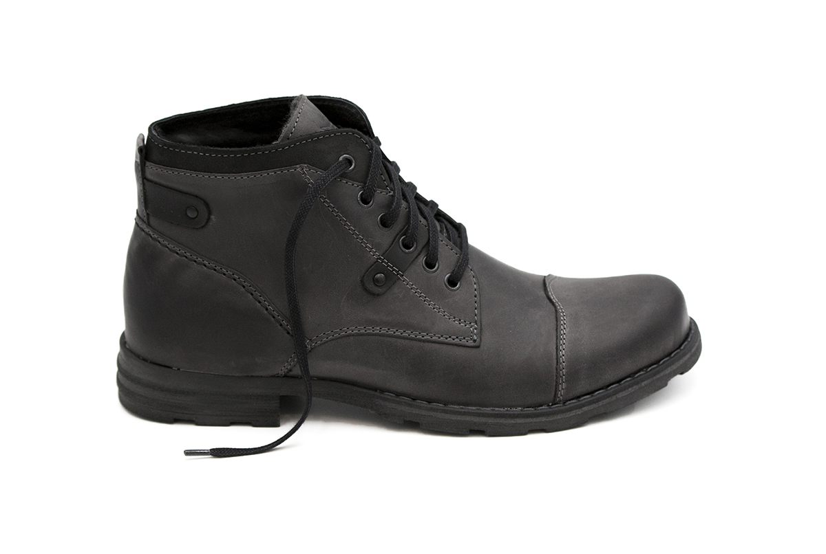 

Hit! Zimowe buty męskie skóra grey od dobrebutypl
