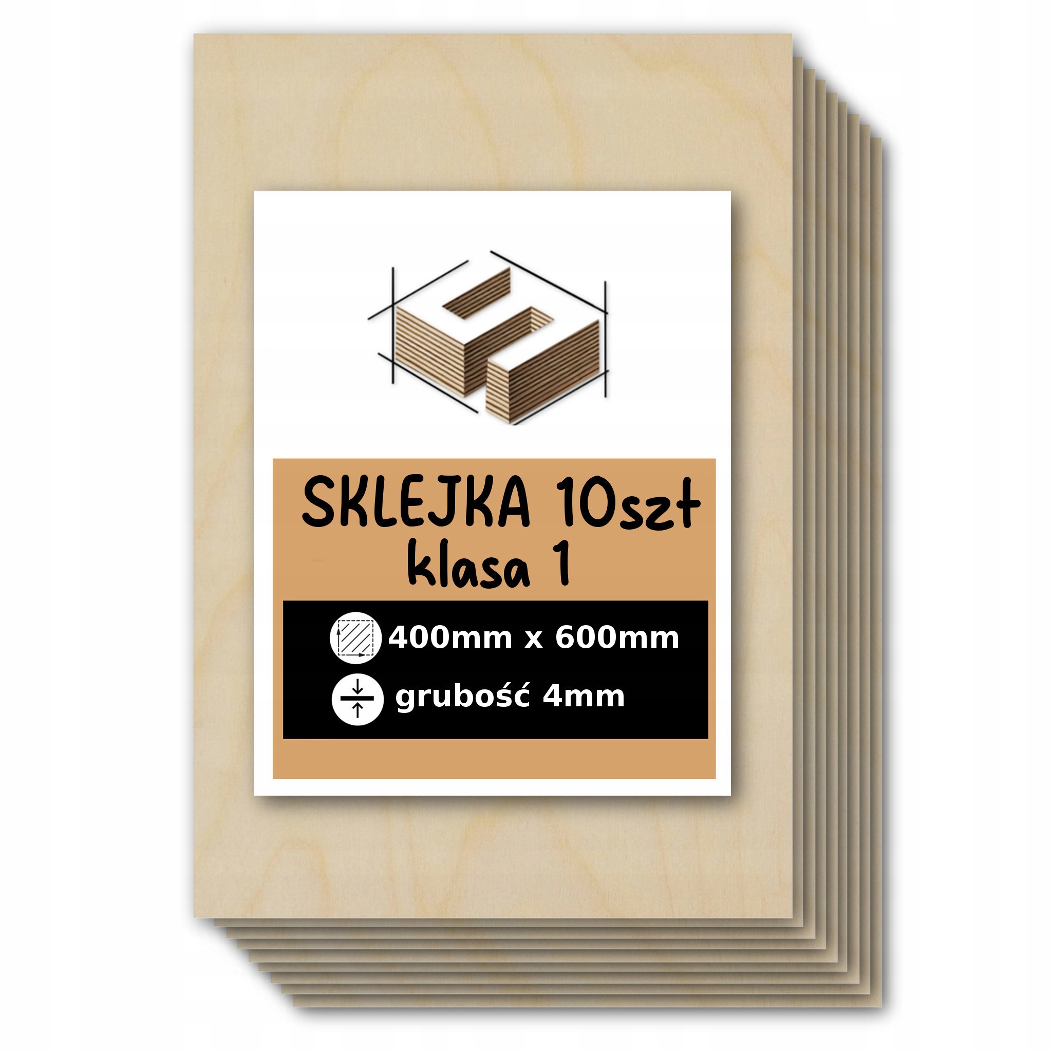 Sklejka 4mm Formatka Do Lasera Cnc Grawer 400x600mm 40x60cm Klasa 1 10szt