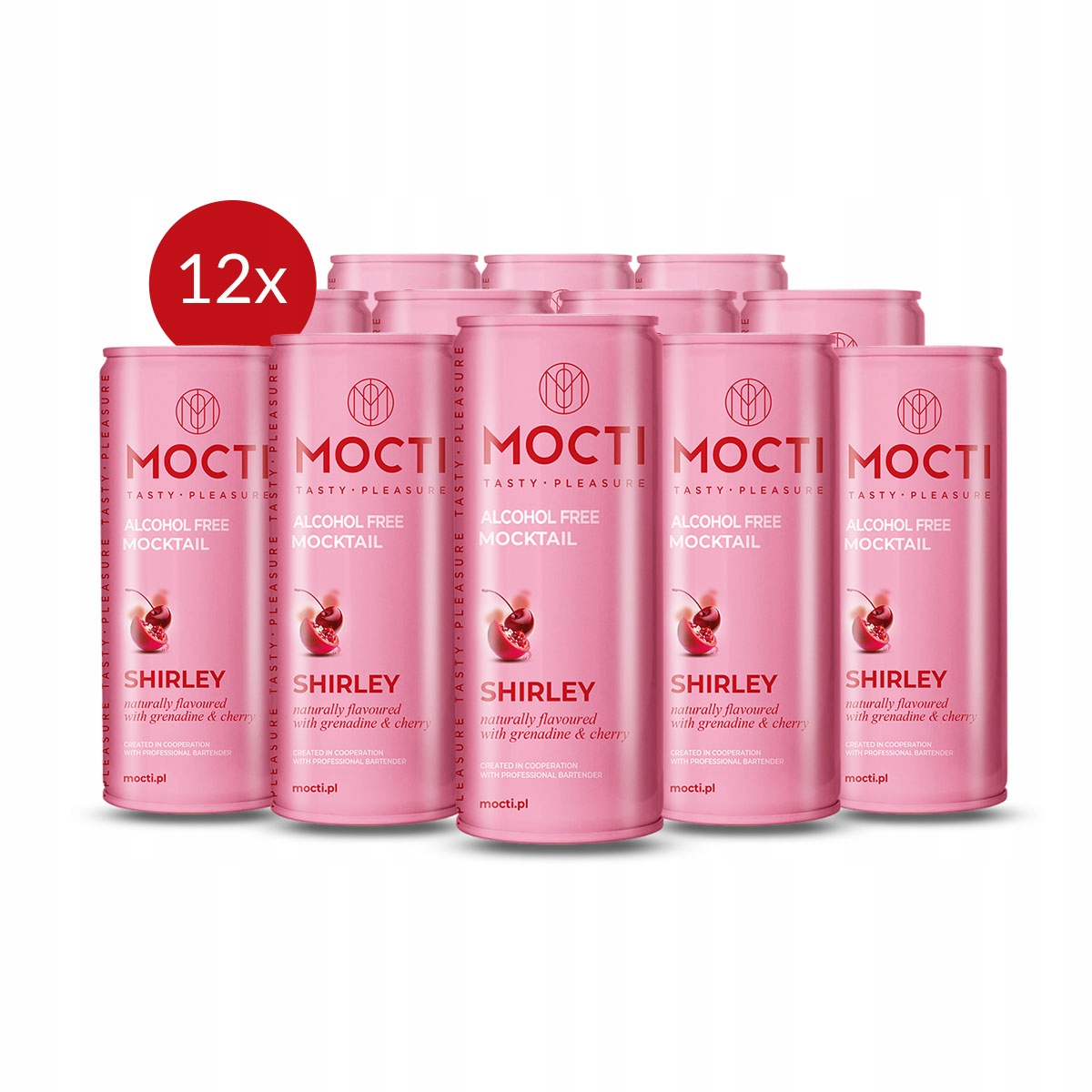 Levně 12 x Mocti Shirley Mocktail nealkoholický s vůní grenadiny a třešní 250 m