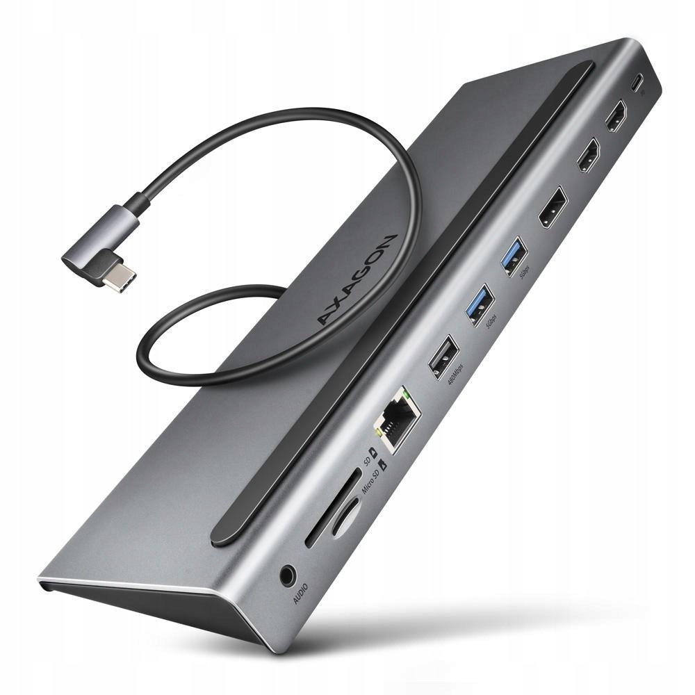 Wieloportowy Hub Usb-c 3.2, DisplayPort, 2x Hdmi Axagon HMC-4KX3