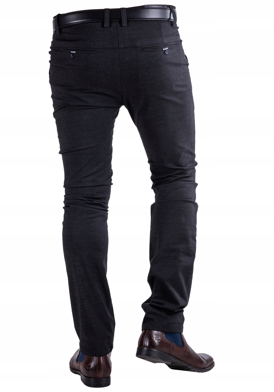 Materiałowe CHINOSY proste BASTIAN r. 30 Kolor czarny