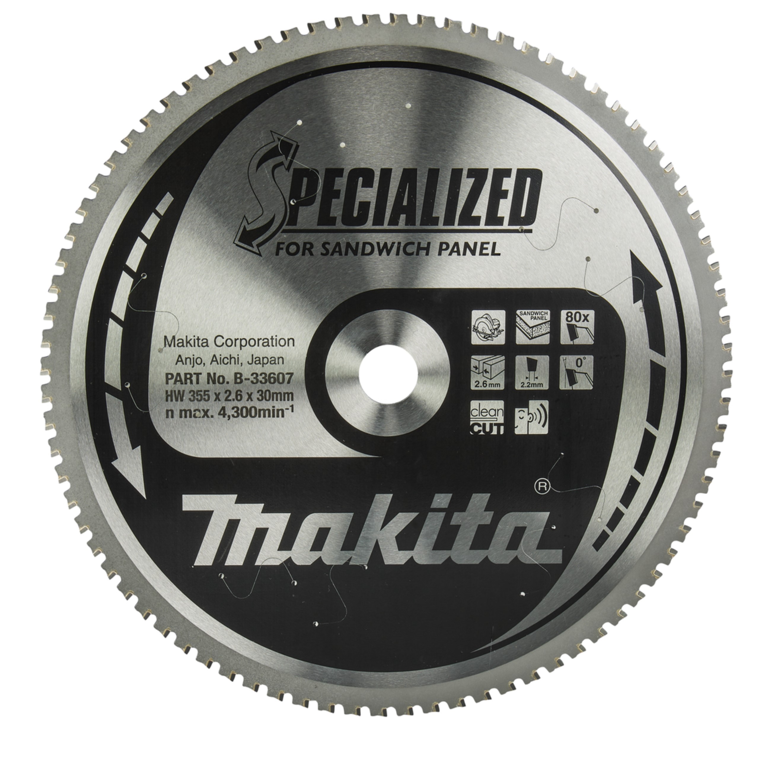 Makita B-33607 Tarcza Tnąca Specialized 355x30 80Z