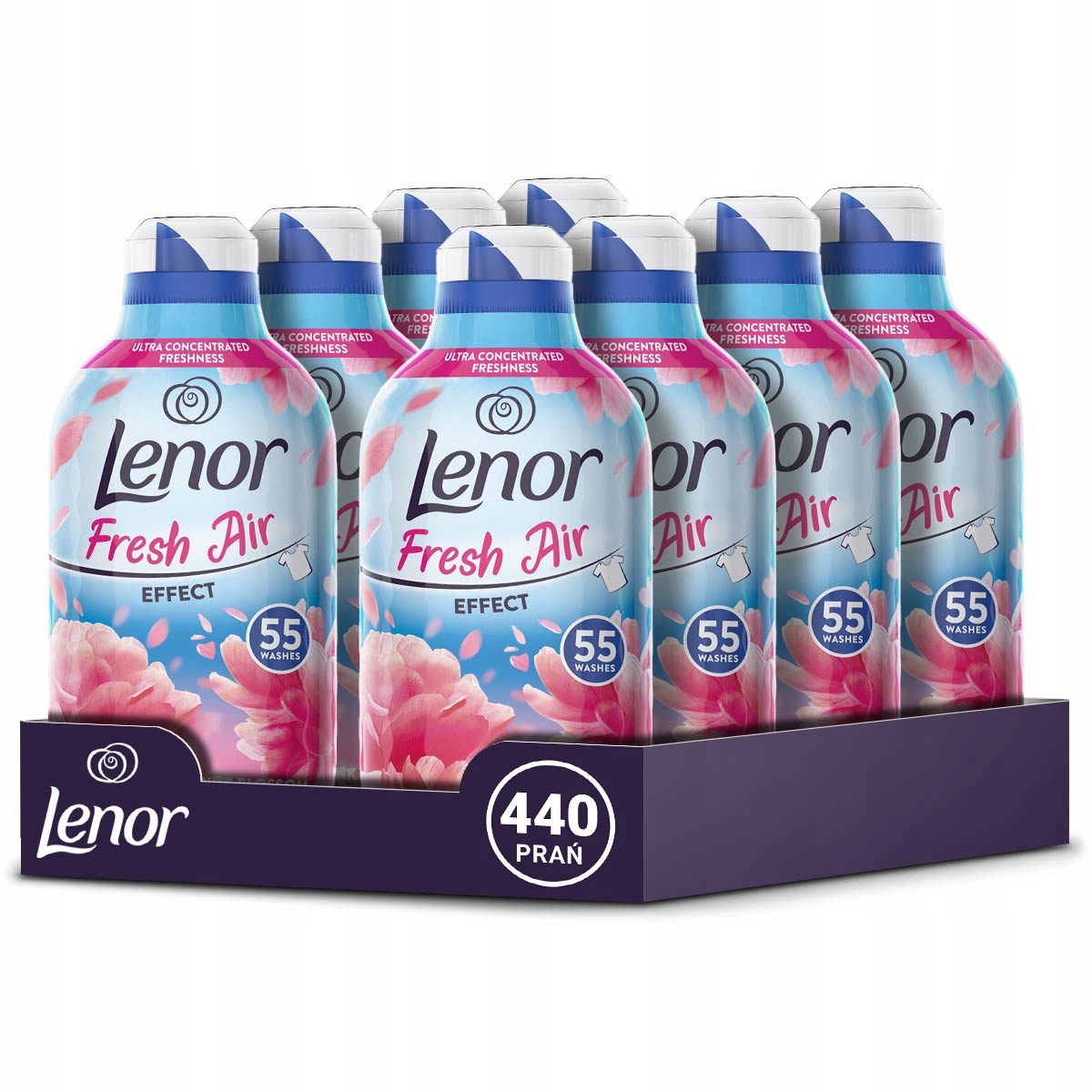 Levně Sada Lenor Fresh Air Pink Blossom tekutá aviváž 440 praní, 8 x 770 ml