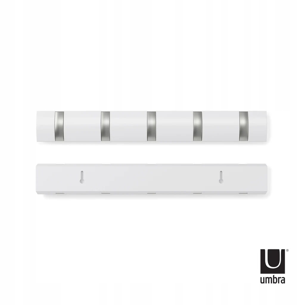 Věšák Flip bílý Rozkládací 5 háčků bílý vysoký lesk do předsíně