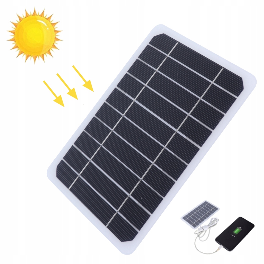 Ładowarka Solarna Panel 5V 5W Kabel Usb