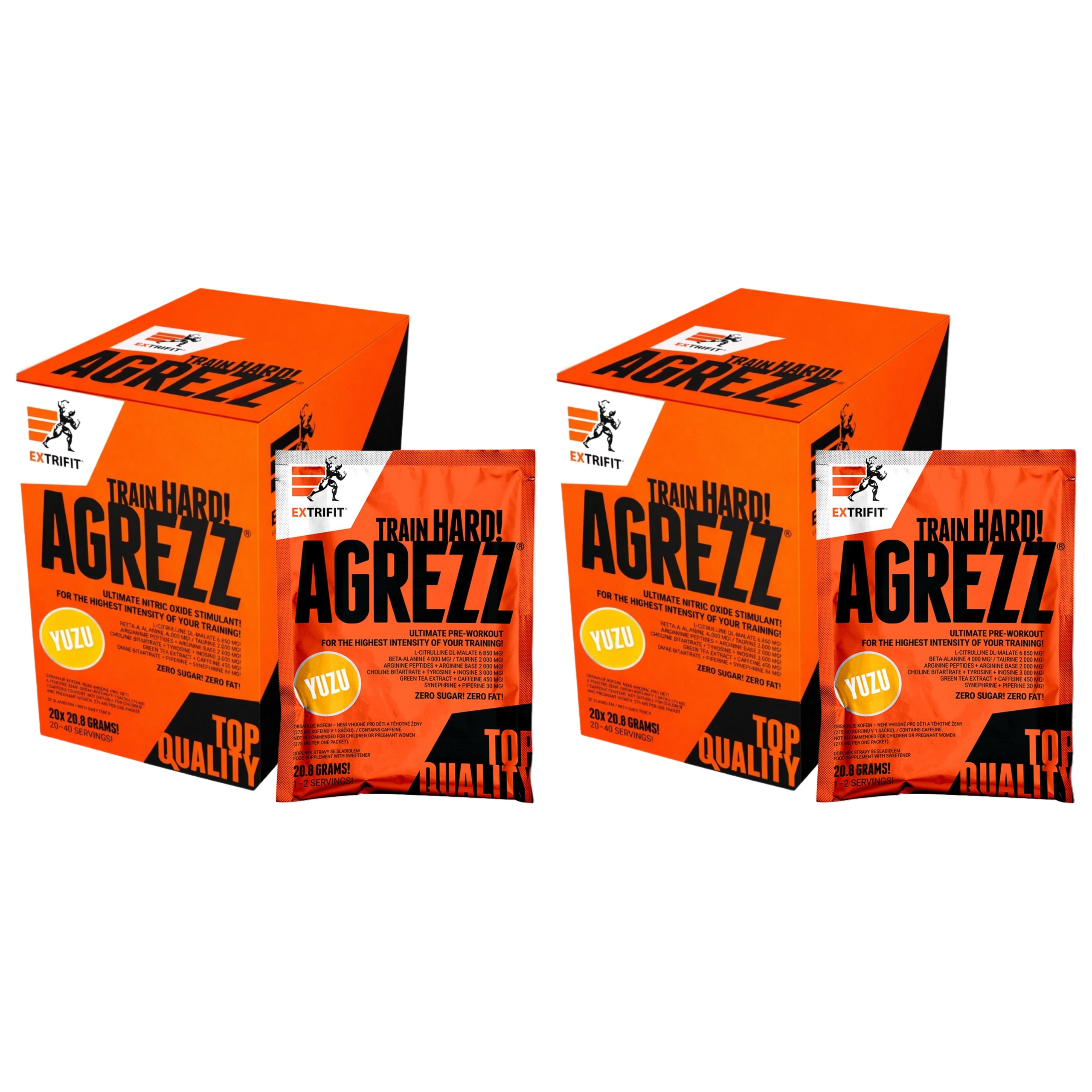 2x Předtréninkovka Agrezz x20 Preworkout Síla Energie Pumpa Trénink Extrif