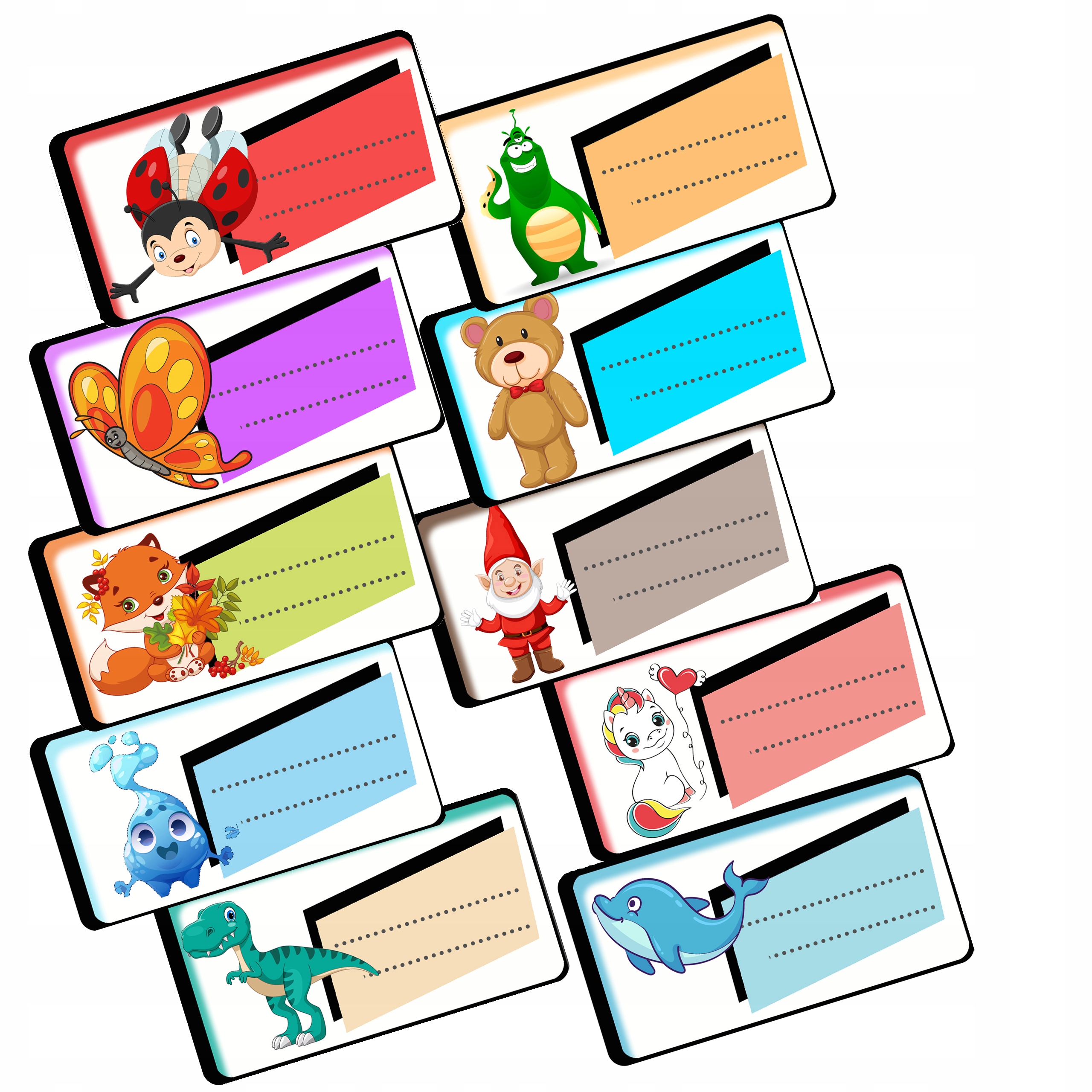 - Etykiety na szafki szatnia - MIX 1 - 10 szt