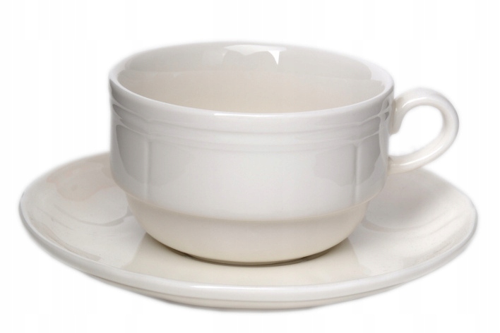 

Kremowa filiżanka/spodek sztaplowania 0,3porcelana