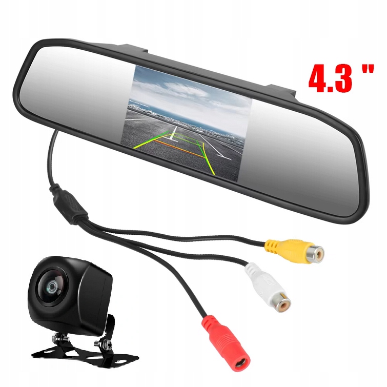 Monitor v Tft LCD zrcadle 4,3'' Couvací kamera 19