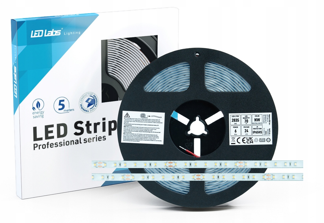 Led pásek LL 24V 350LED 4000K 6W Ra80 IP65HS 3LG 5 m