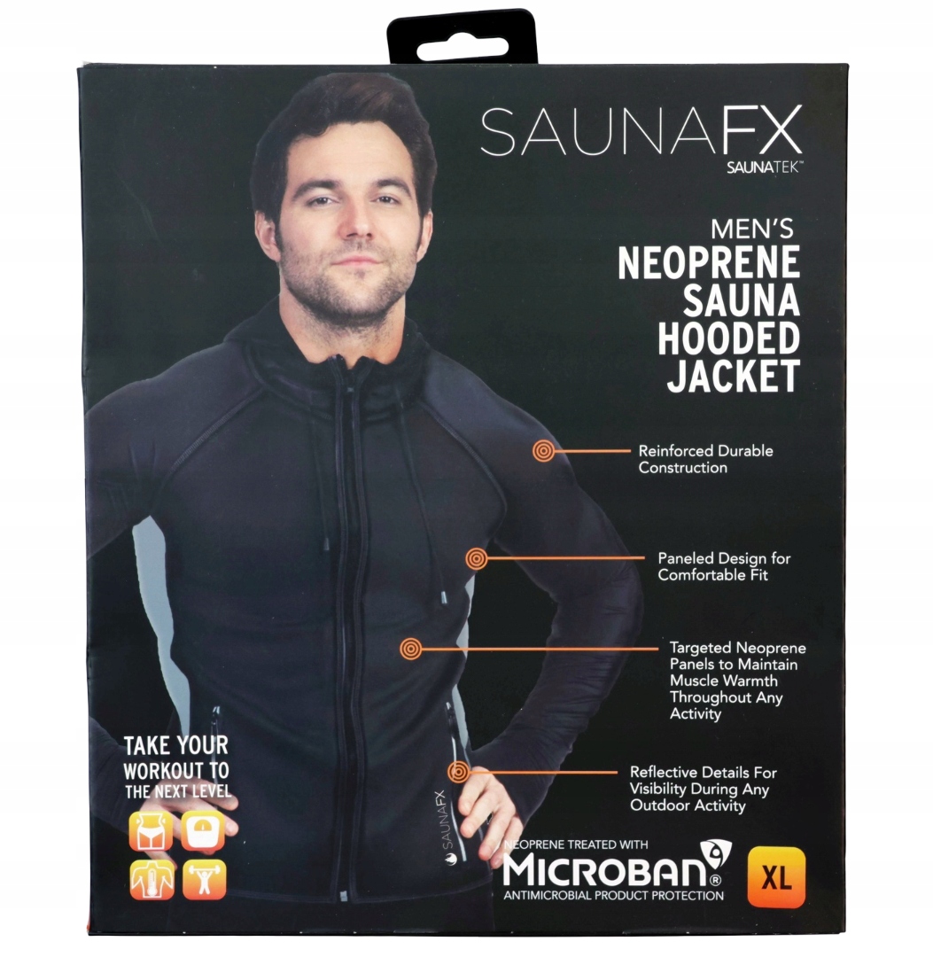 Bunda s kapucí pánská neoprenová Běh Sauna Reflexní Fitness Saunatek XL