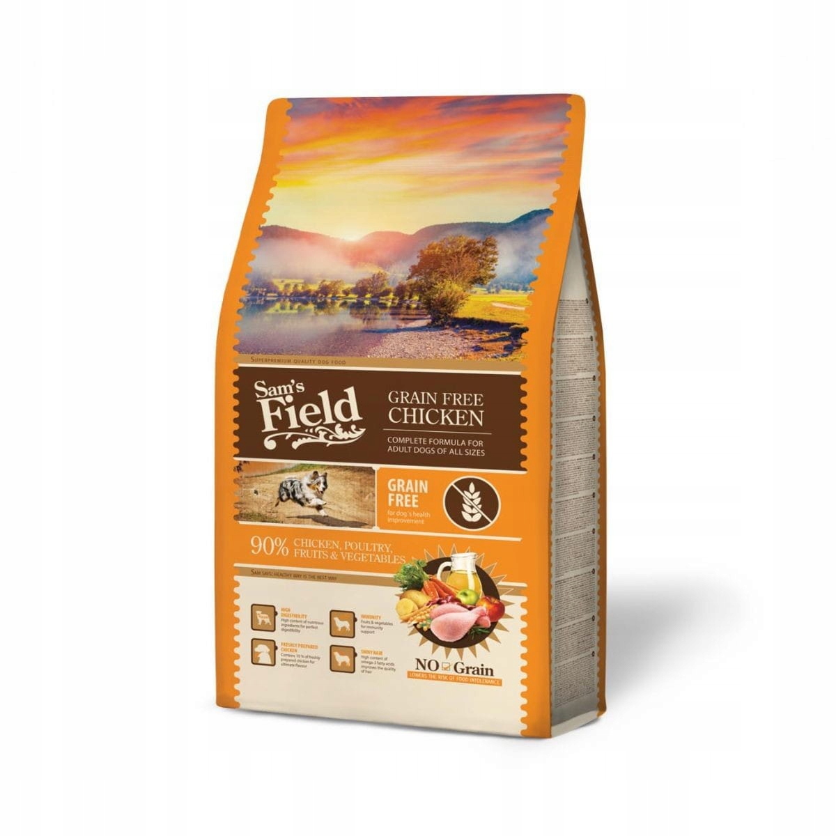Sucha karma dla psa dorosłego z kurczakiem 2,5 kg Grain Free Sam's Field