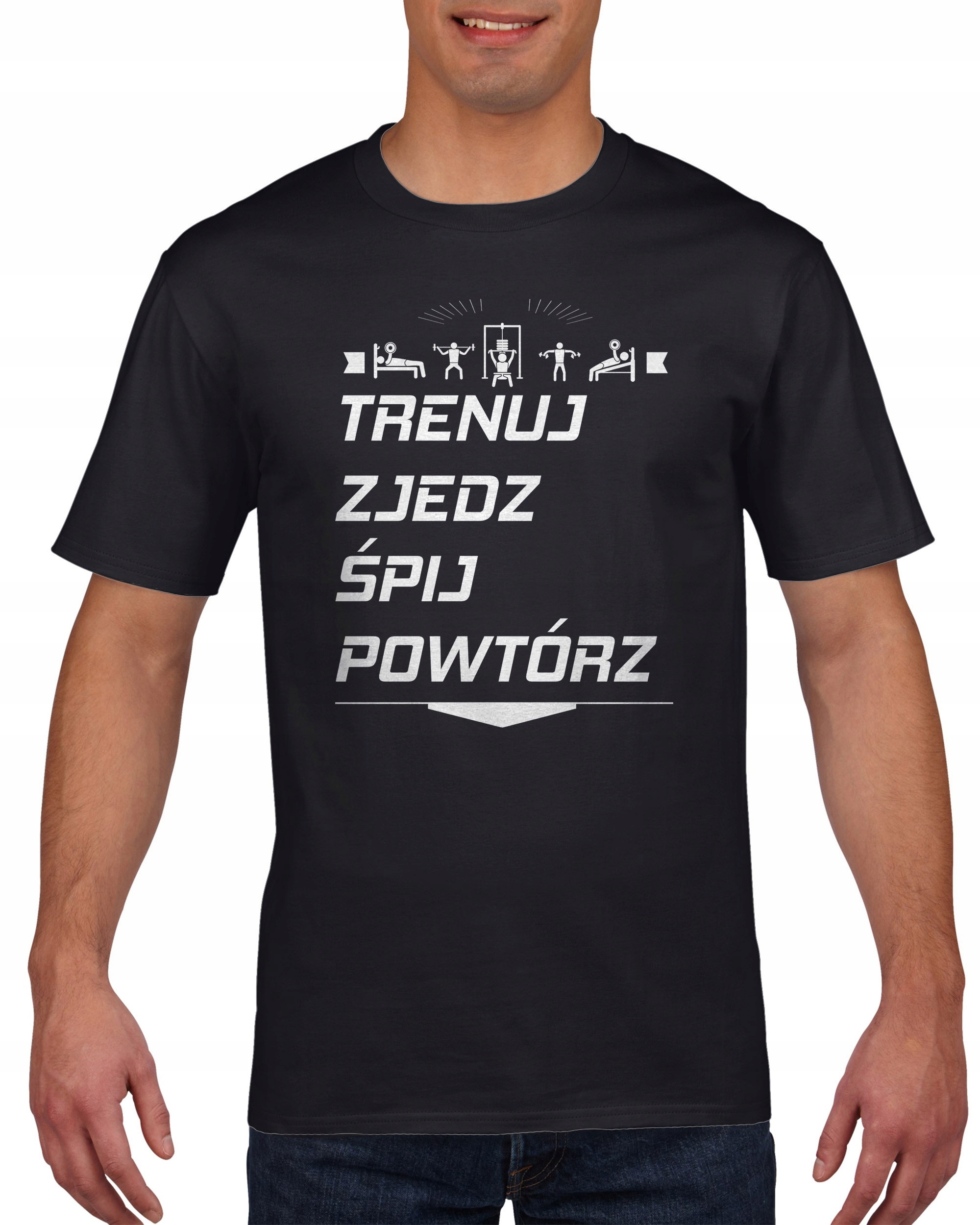 

Koszulka meska Na Silownie Trenuj Zjedz Spij L