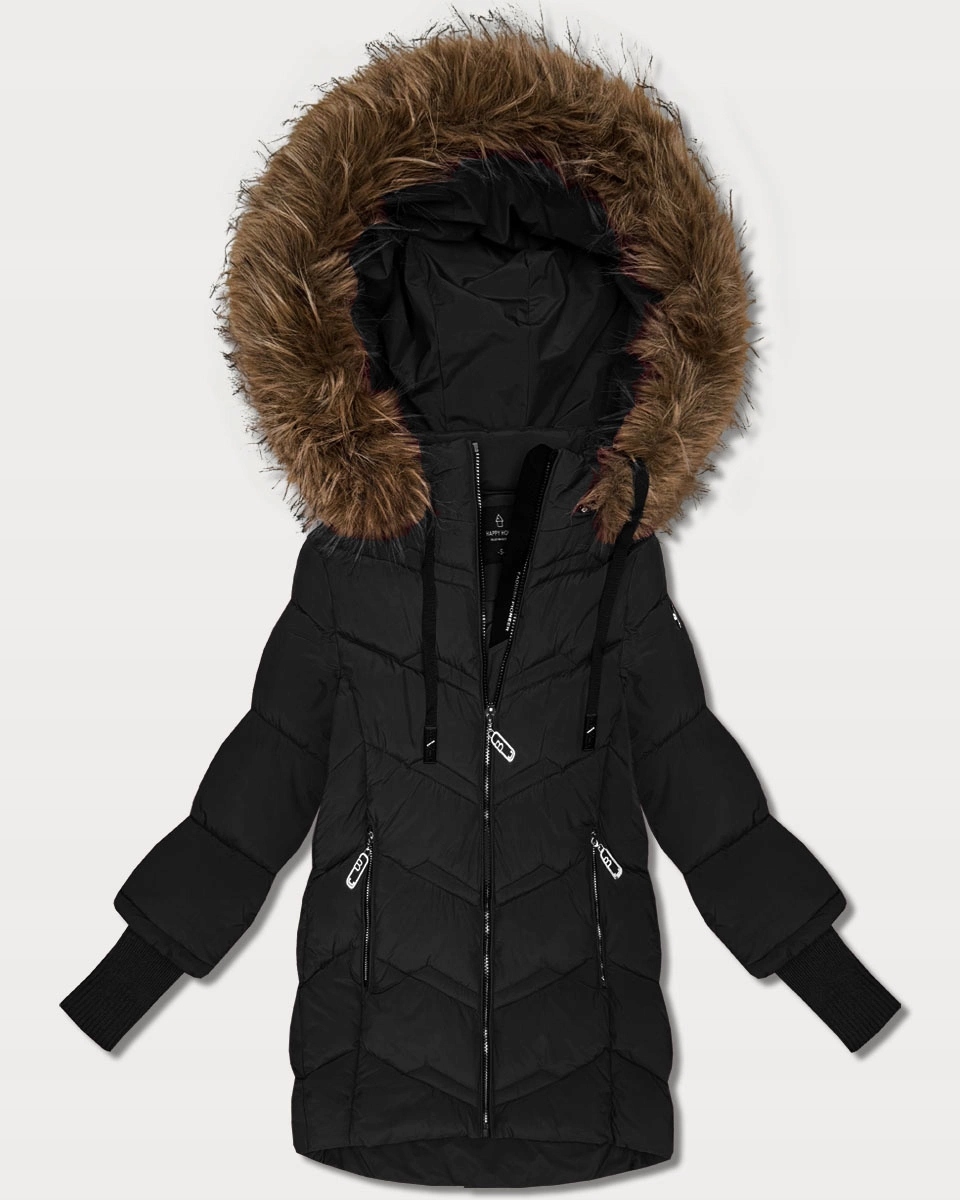 Pletená Bunda S Rukávy KK60613 Černá M (38)