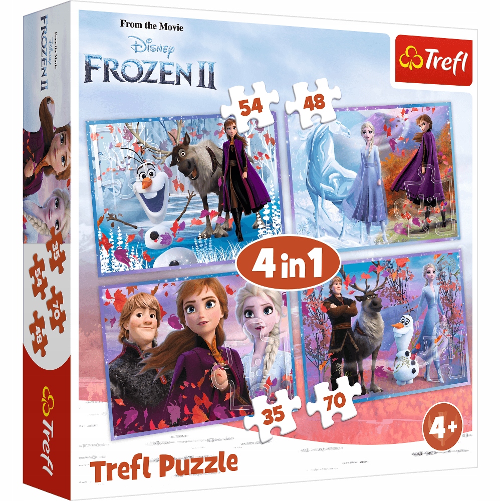 

Puzzle 4w1 Podróż w nieznane- Disney Frozen 2