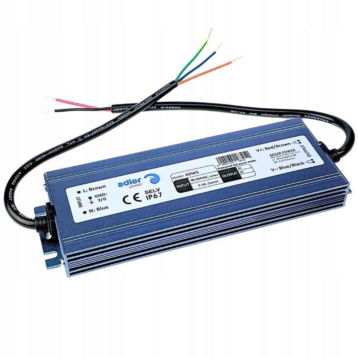 Zasilacz Led Wodoodporny 24V 200W 8A Hermetyczny Transformator DC IP67 Slim