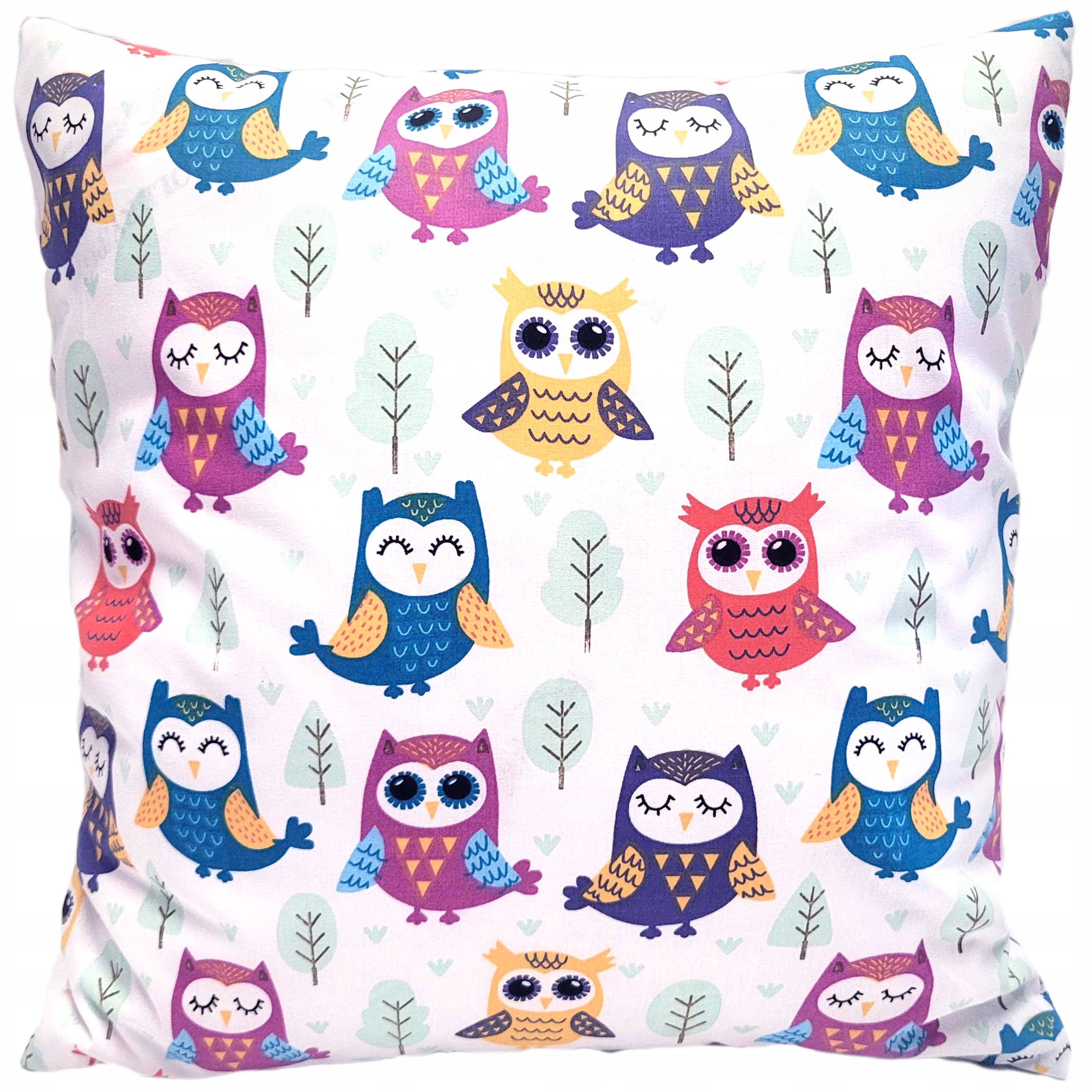 

Poszewka na jaśka poduszkę 40x40 Kolorowe Sowy