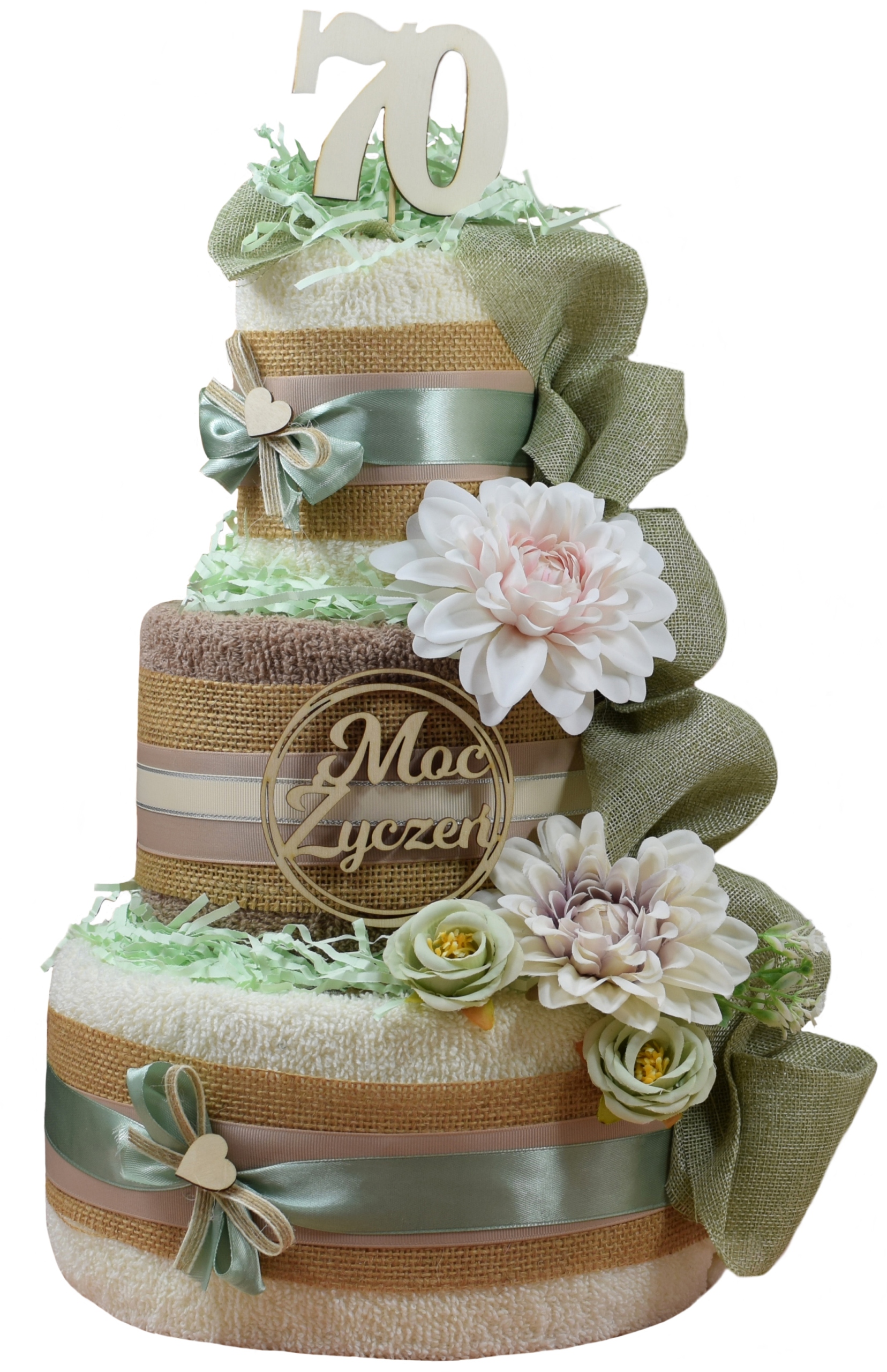 TORT z ręczników PREZENT na Urodziny 40 50 60 70