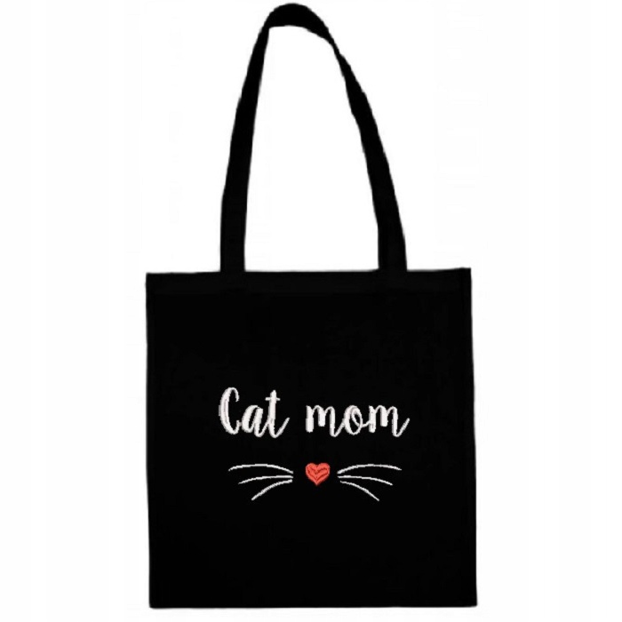 

Torba bawelniana czarna Eko Kocia Mama Cat Mom