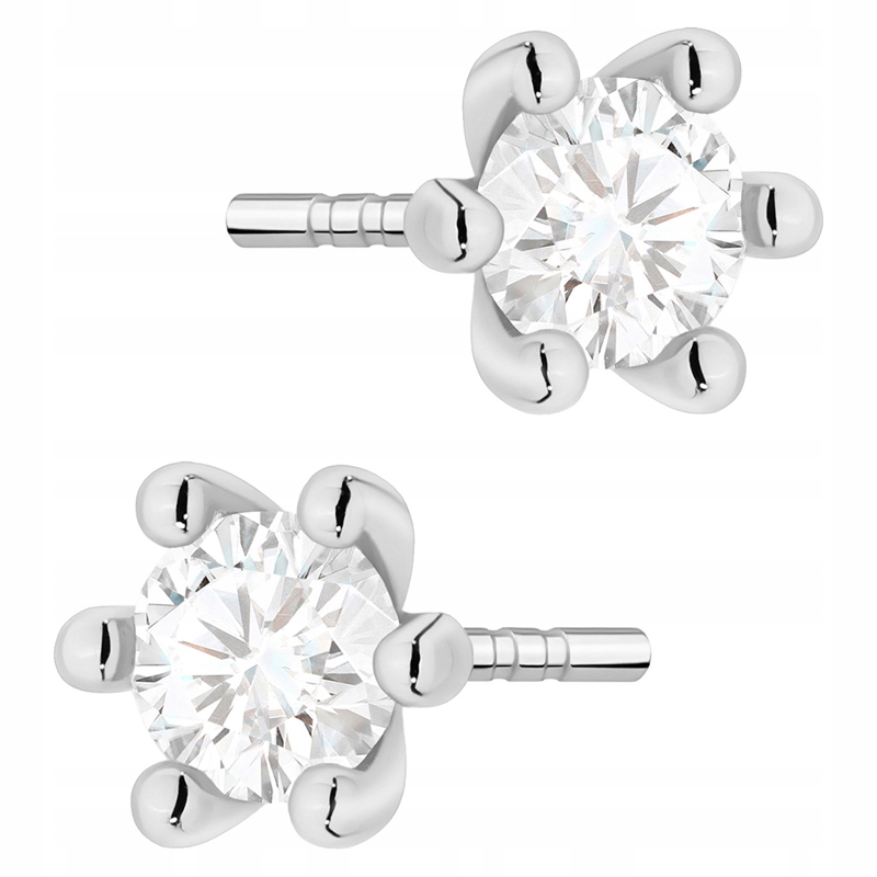 Klasické Zlaté Náušnice Dámské pr. 585 s diamanty 0,60 ct 14k