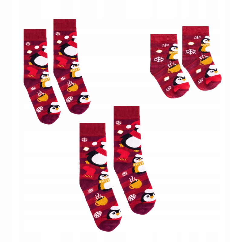 

Zestaw 3 par Świątecznych skarpet dla rodziny!