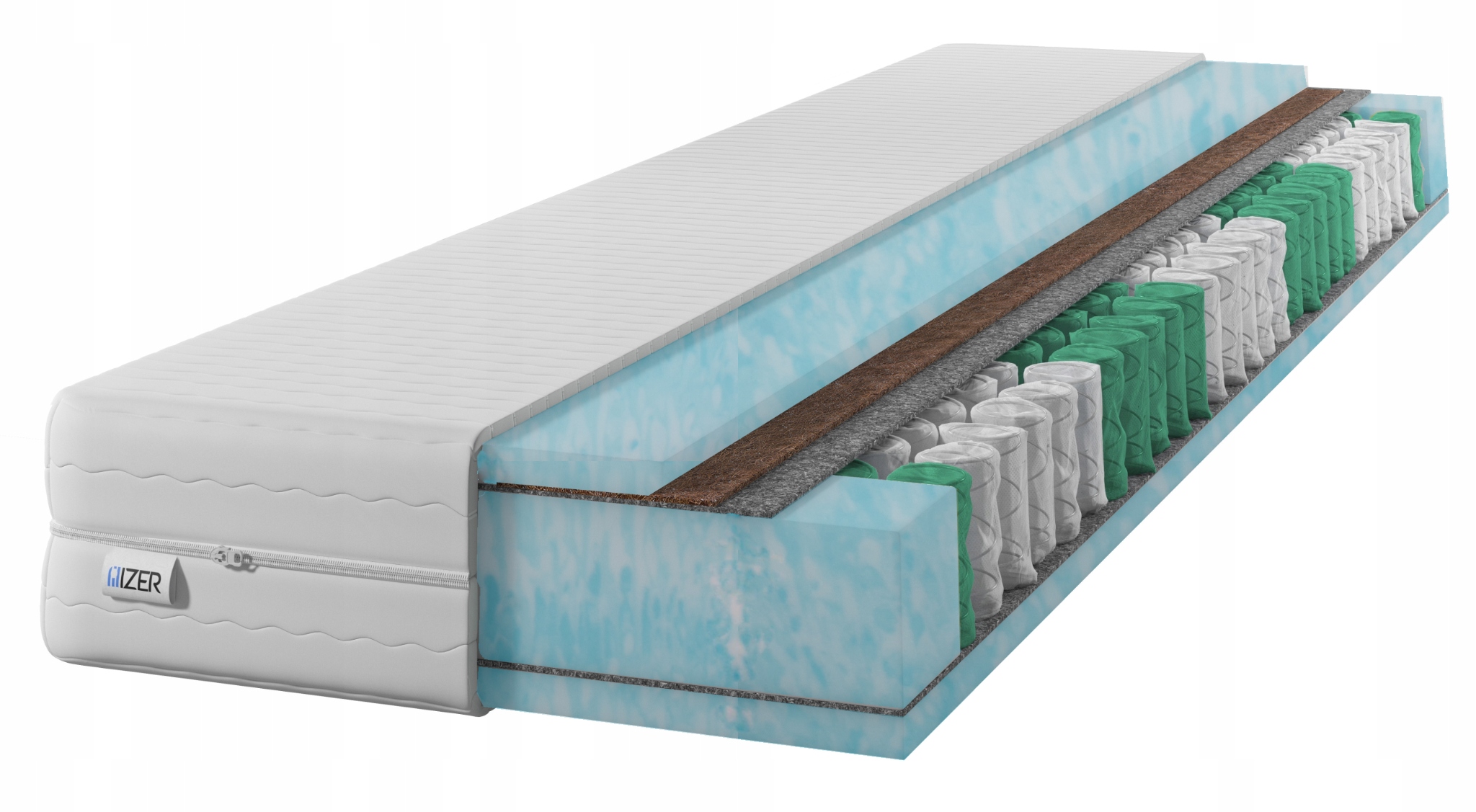 Matrac 140x190 vreckový 20cm kokos 7-zónový obojstranný tvrdý H3 H4