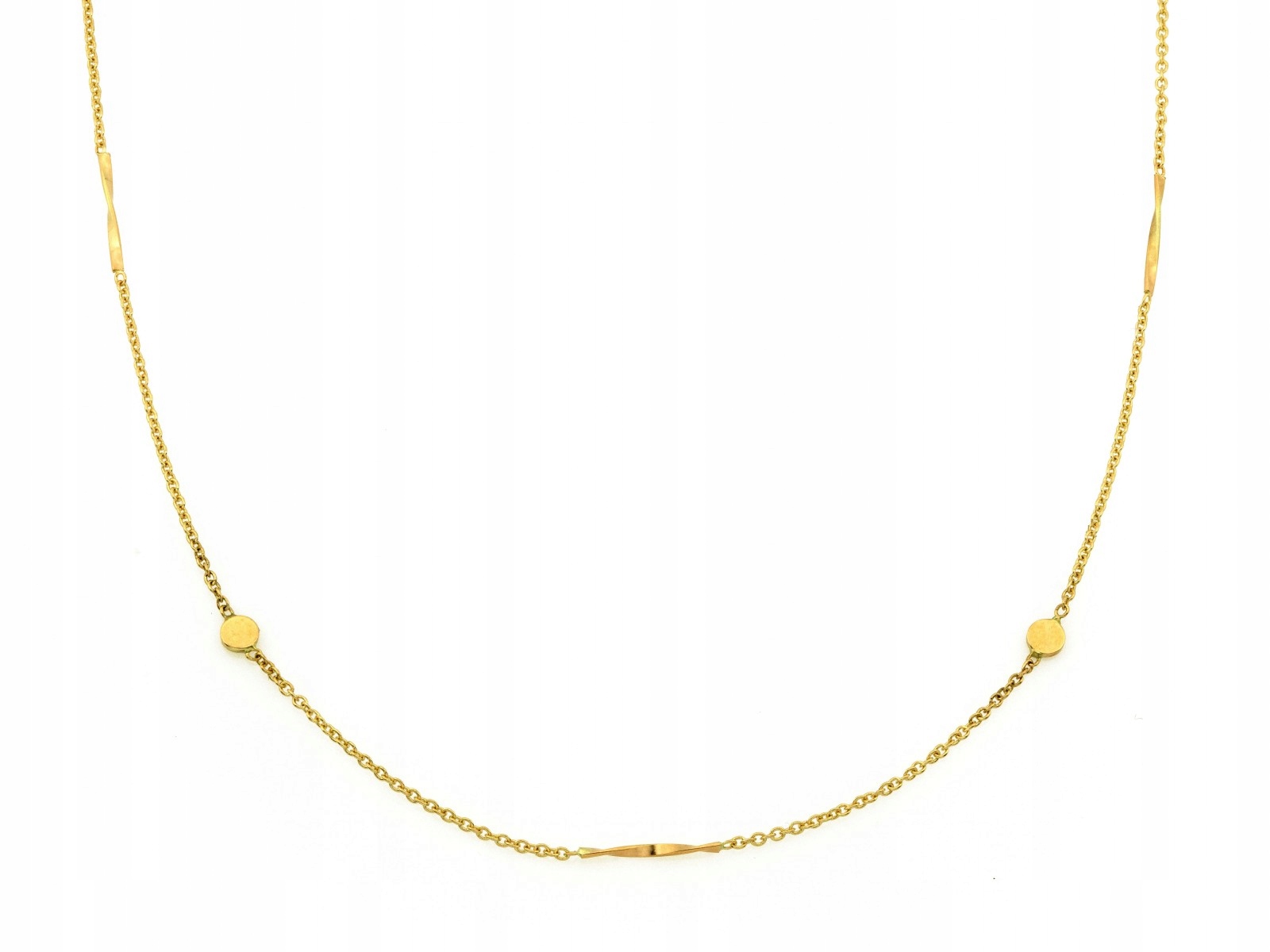 Náhrdelník zlatý 585 jemný řetízek 45 cm s kroužky 1,5 g