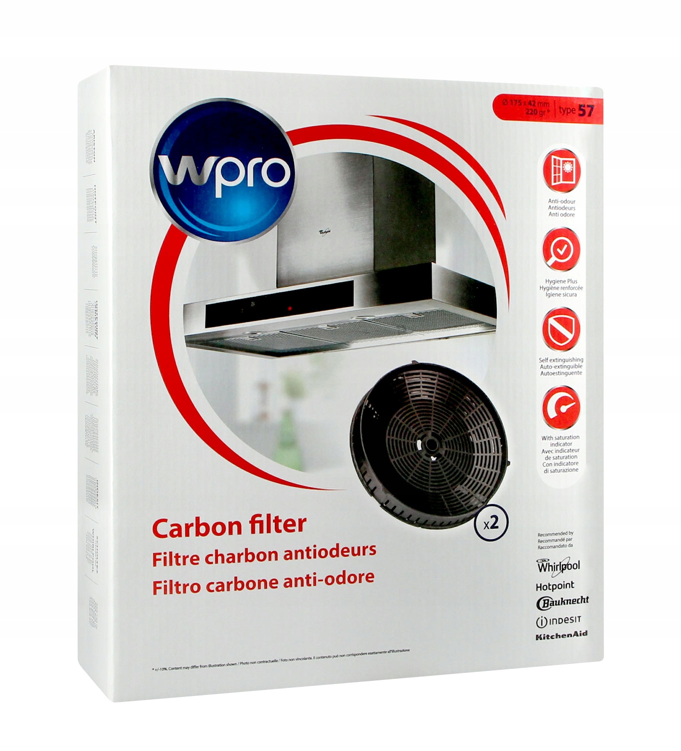 

Filtr węglowy do okapu CHF57 Wpro 484000008824