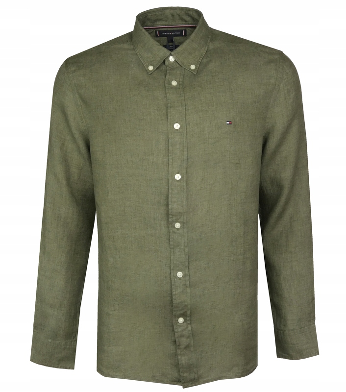 Tommy Hilfiger pánská lněná košile, khaki, M