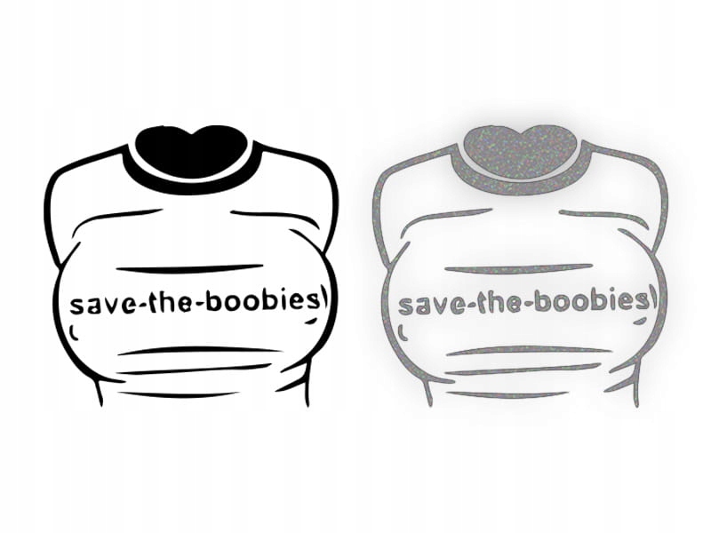 SAVE THE BOOBIES - Naklejka na samochód na auto -